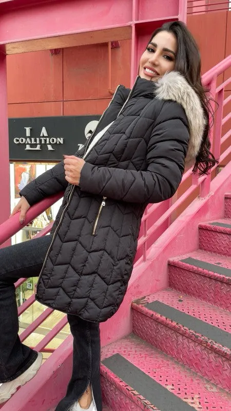 Super Woman Long Puffer Jacket