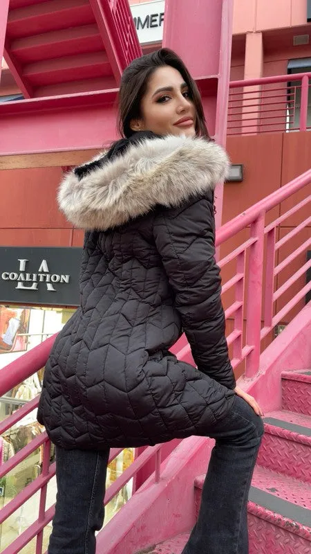 Super Woman Long Puffer Jacket