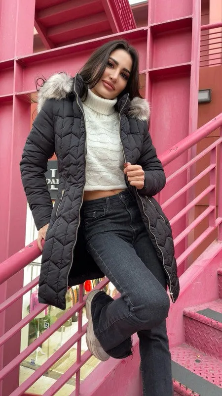 Super Woman Long Puffer Jacket