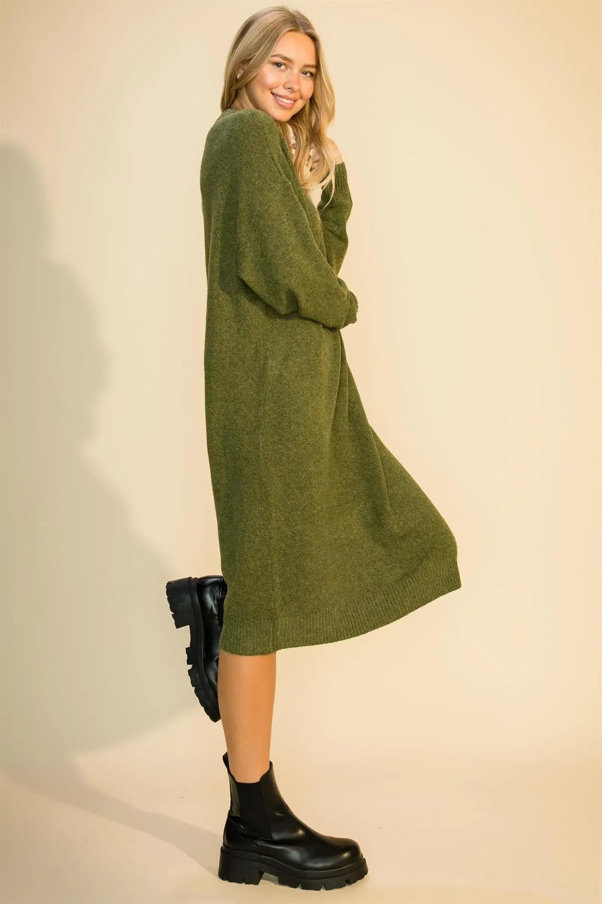 Sweater Dress- Olive