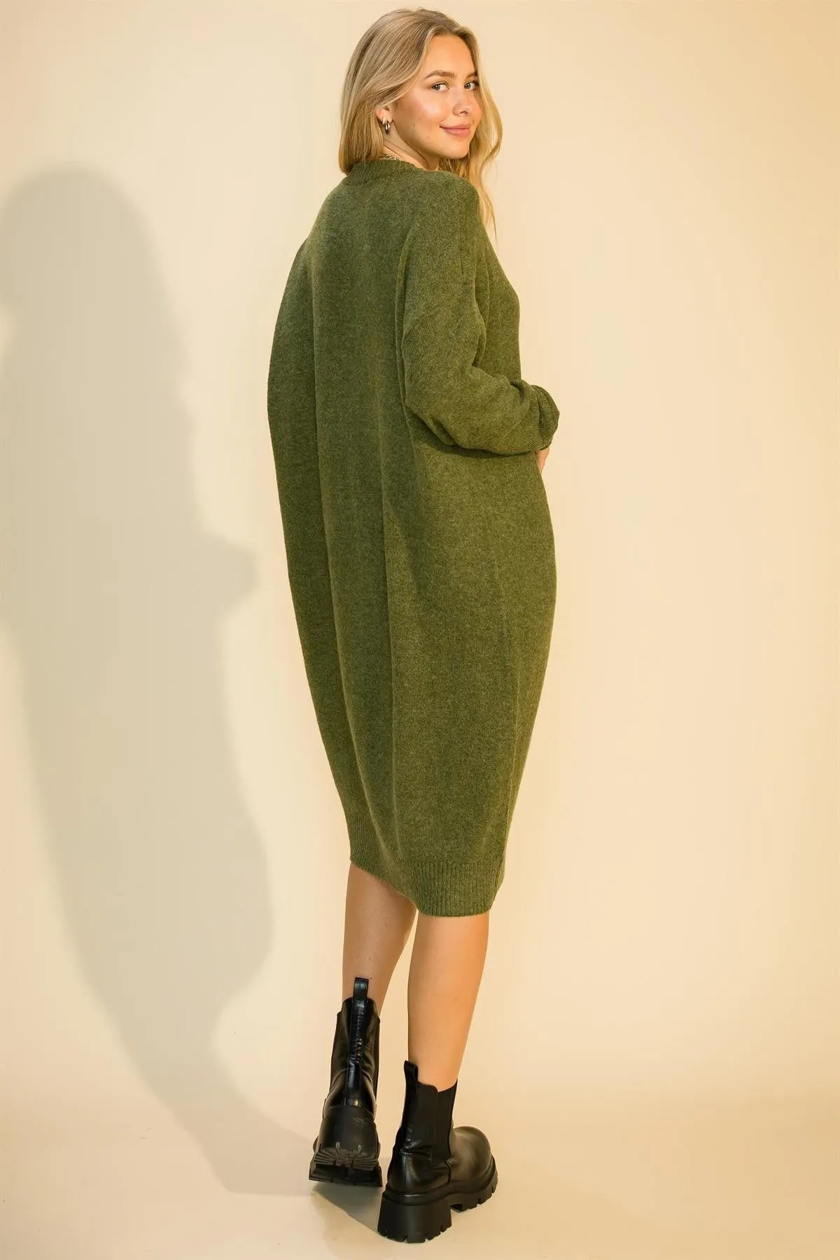 Sweater Dress- Olive