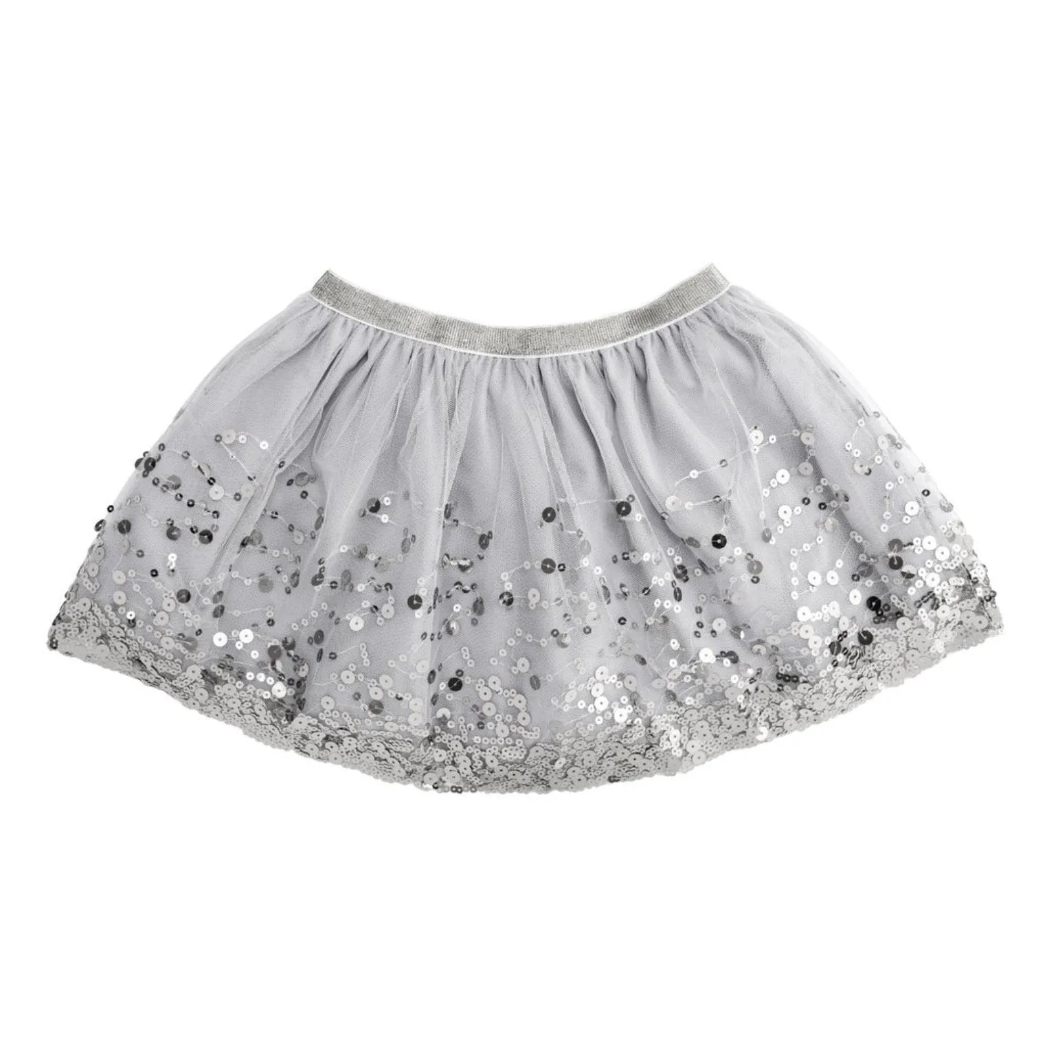 Sweet Wink Infant to Youth Girls Silver Sequin Tutu Skirt