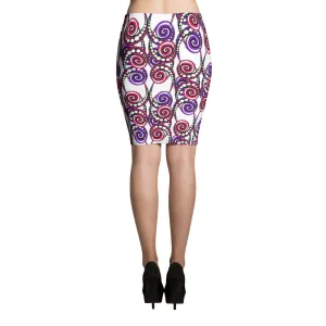 SWIRLY PATTERN Pencil Skirt