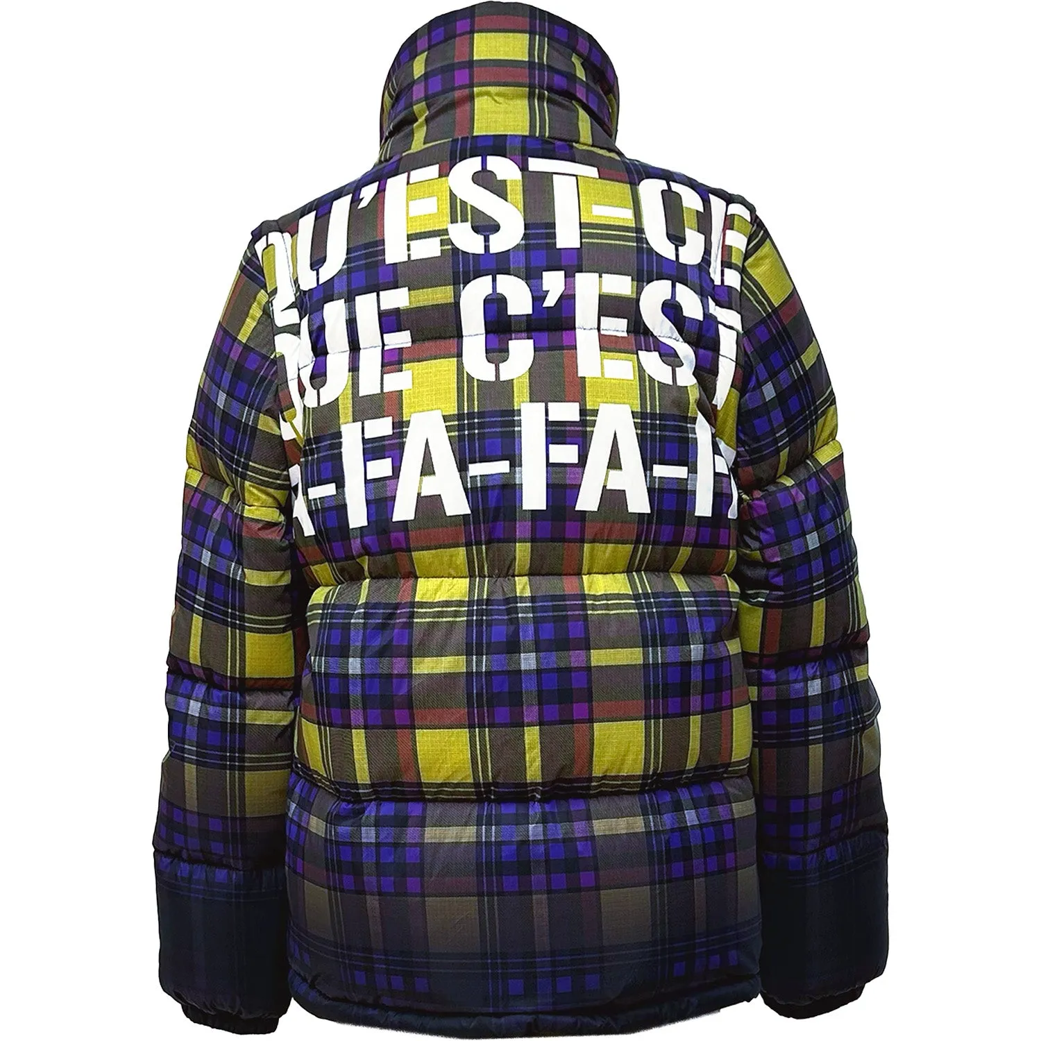 Tartan print Down Jacket Quést- ceque cést fa- fa- fa sale