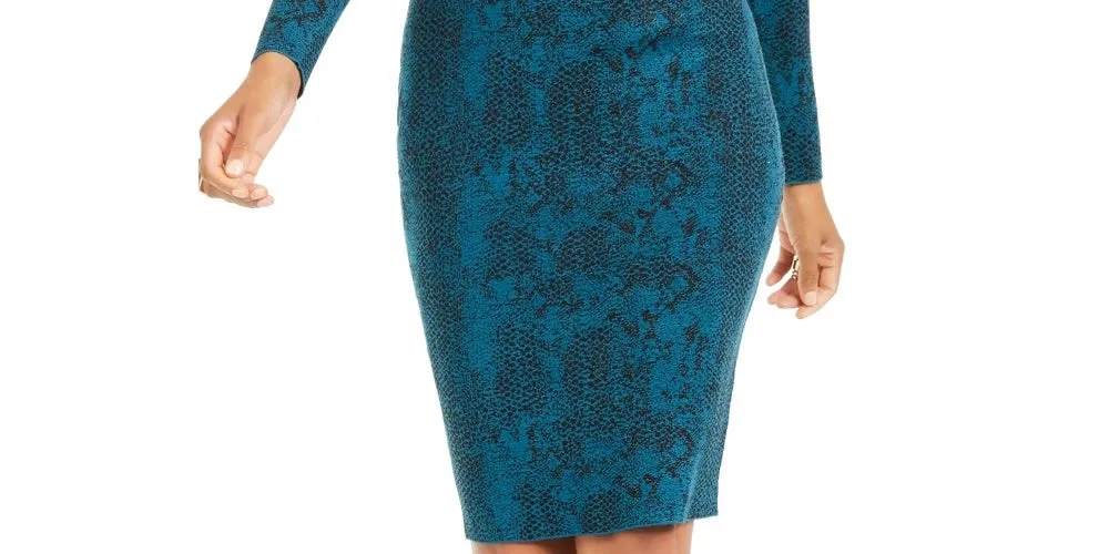 Thalia Sodi Women's Jacquard Sweater Skirt Blue Size X-Large