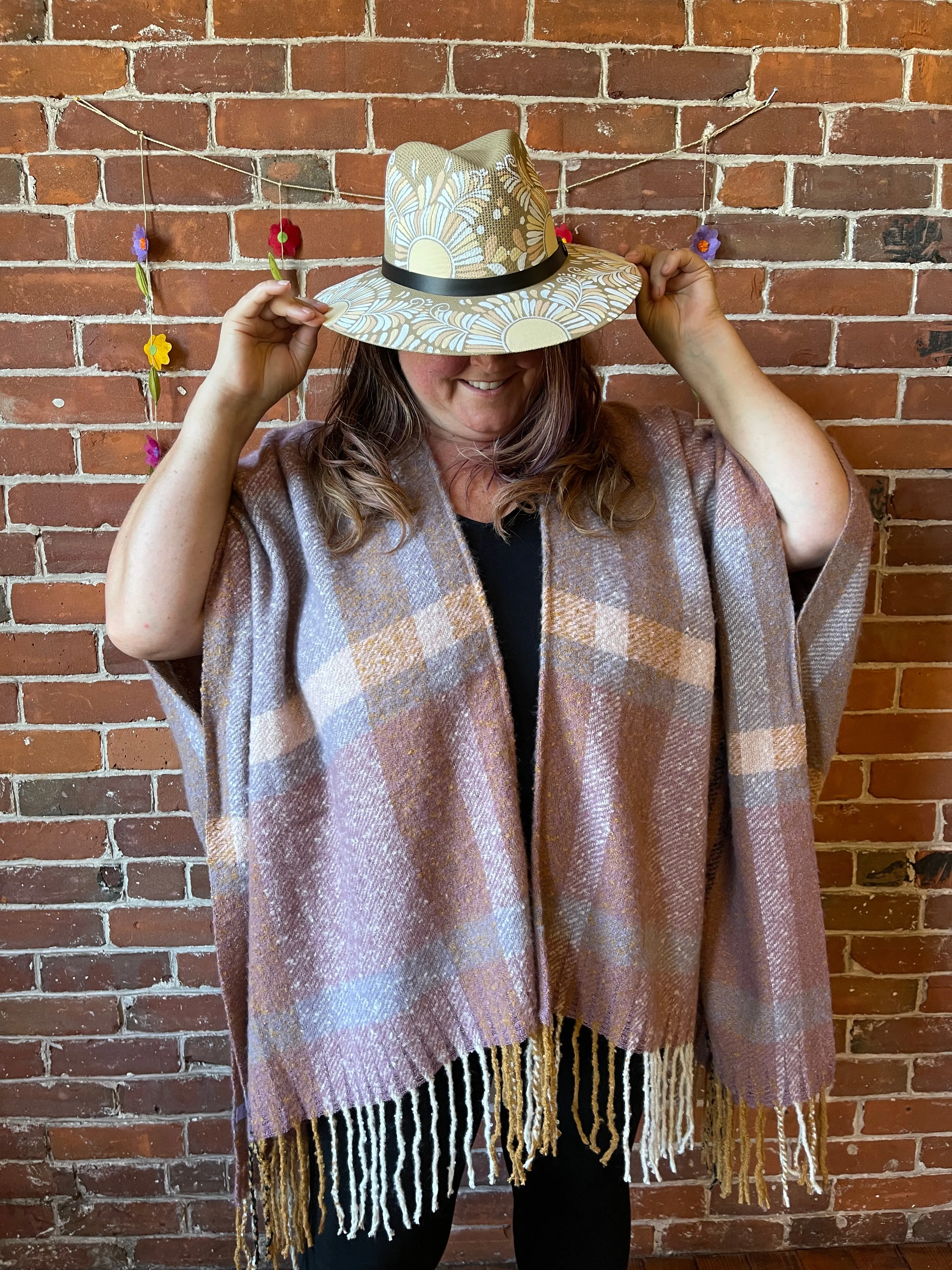 The Softest Farmers Market Fringe Poncho - Earthy Mauve   Lavender