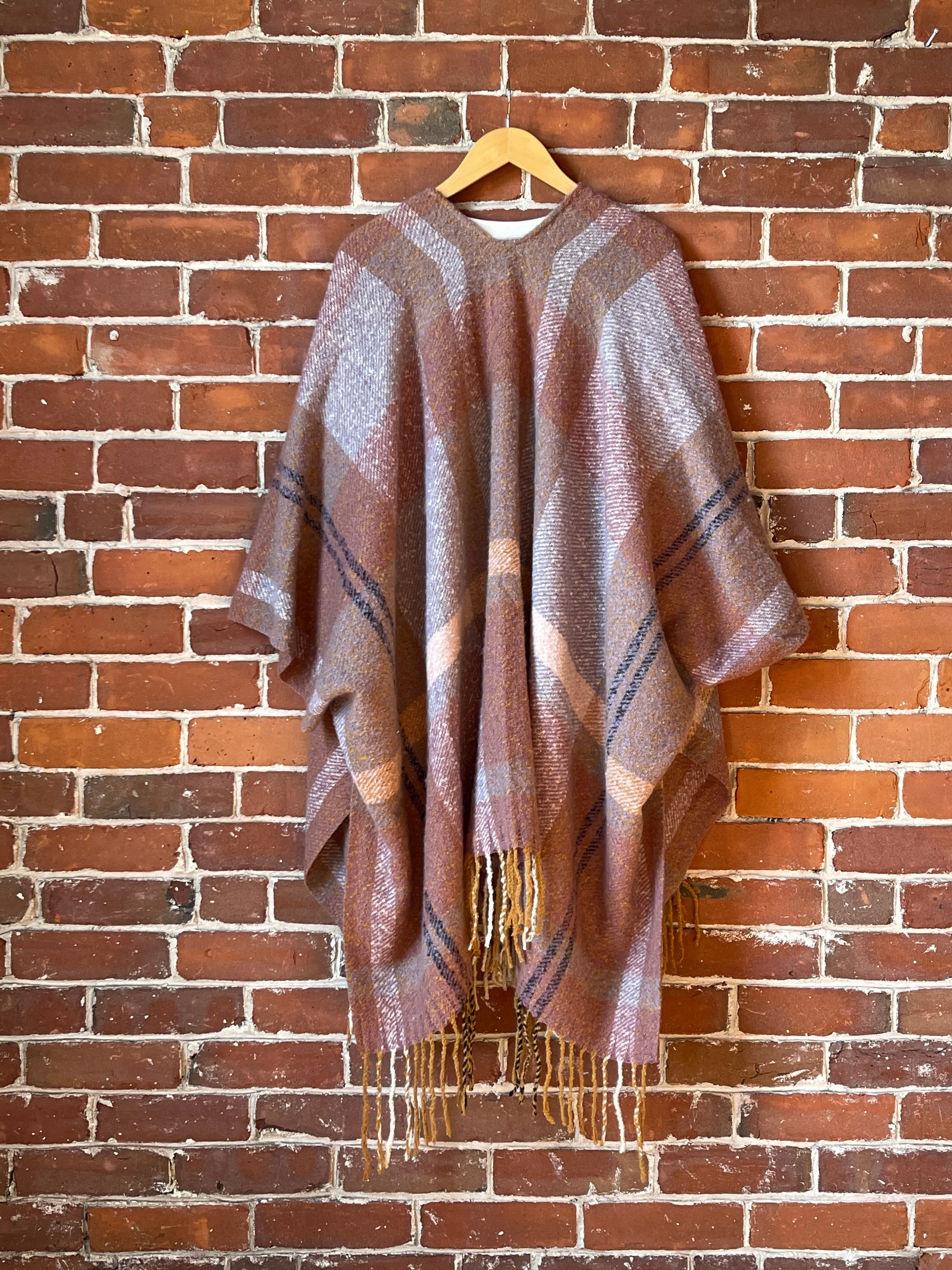 The Softest Farmers Market Fringe Poncho - Earthy Mauve   Lavender