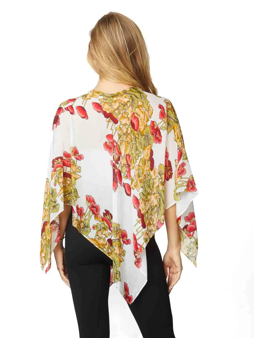 Tianello  "Floral" Print  Sueded Cupro "Kaftan' Coverup-One Size