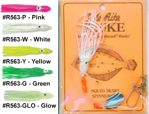 Tide Rite R563 Wide Gap Hook Squid Skirt Spinner Fluke Rig