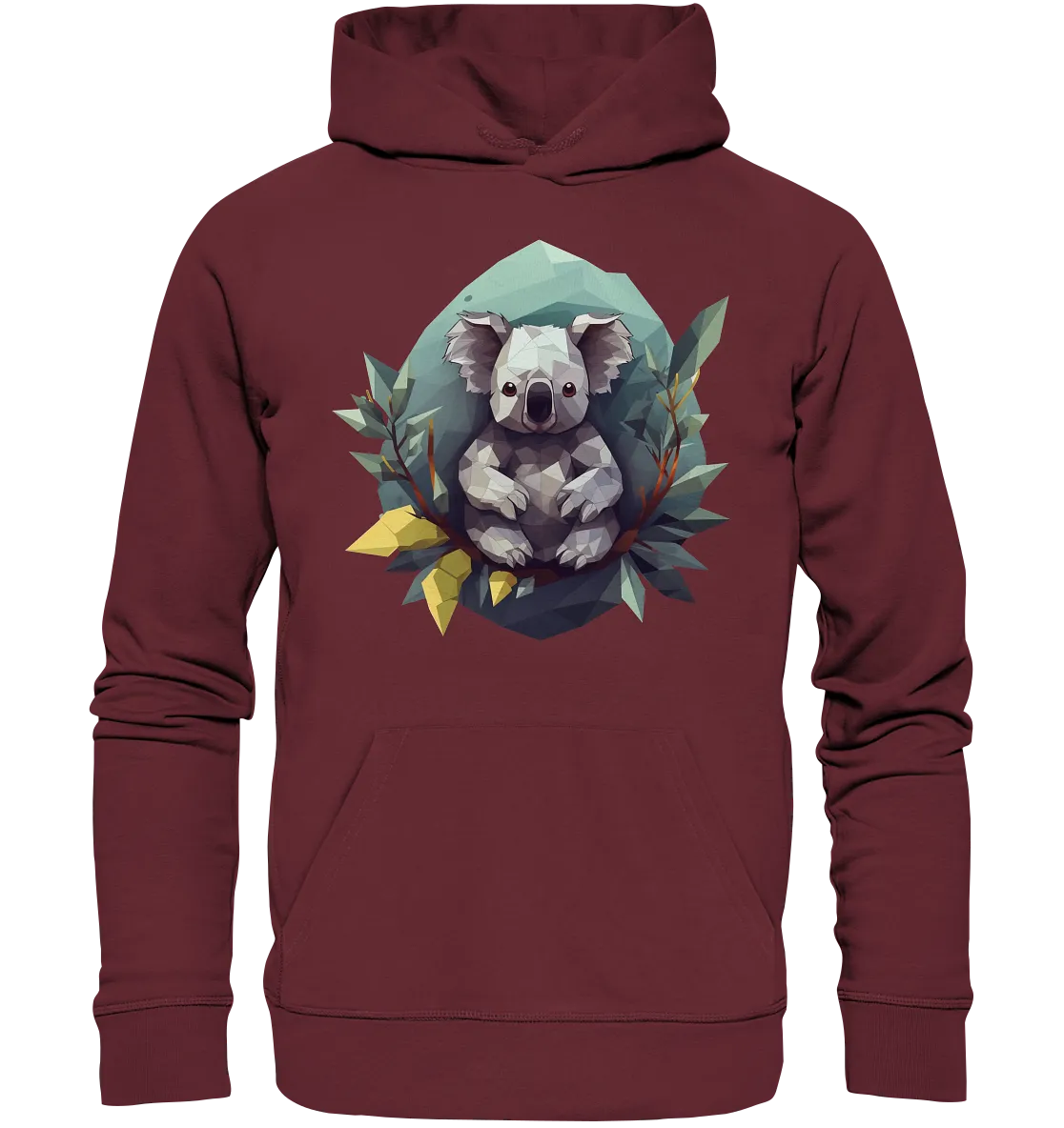 Unisex Bio-Hoodie mit Koala "Polygon Koala"