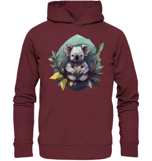 Unisex Bio-Hoodie mit Koala "Polygon Koala"