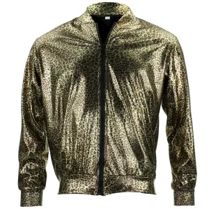 Unisex Shiny Bomber Jacket - Leopard