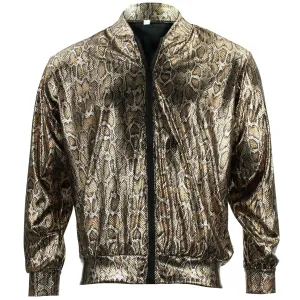 Unisex Shiny Bomber Jacket - Snake