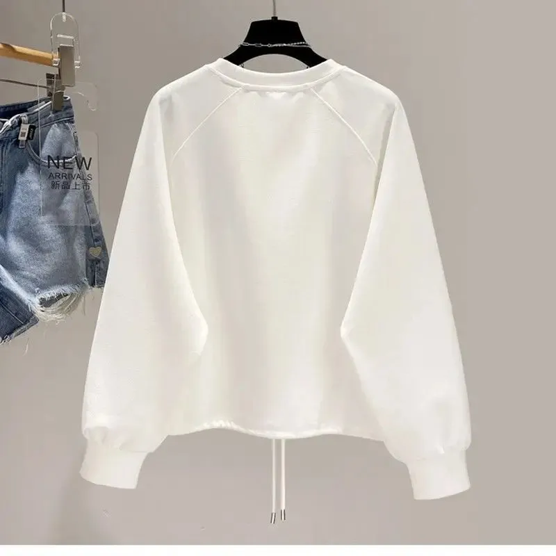 Uniwim Pocket Hoodie Solid Casual Sweatshirts Long Sleeve Top White Hoodie Pullover Hoodies Plus Size Black Tops Streetwear Women Short