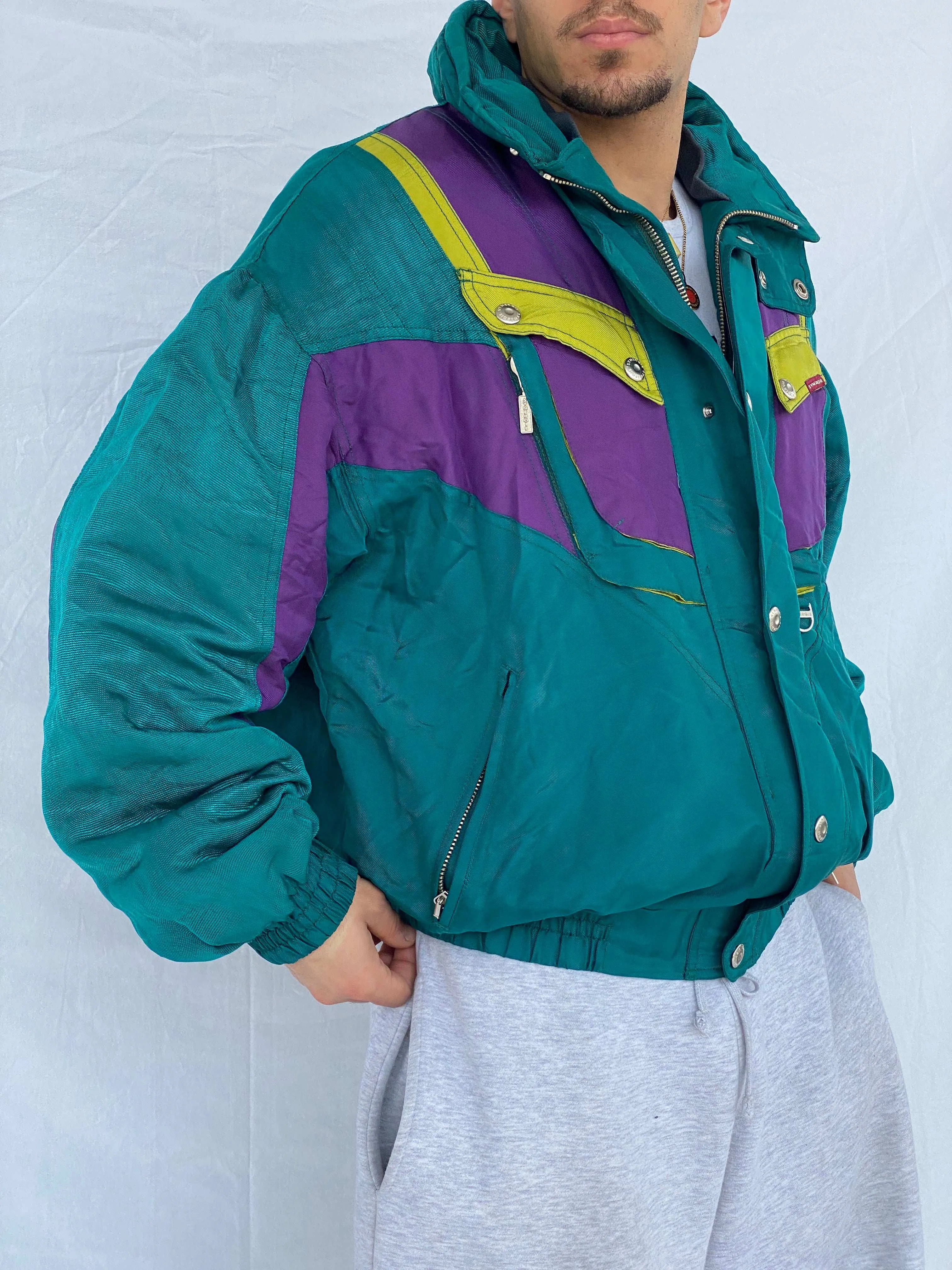 Vintage 80s Synergie Puffer Ski Jacket - Size XL