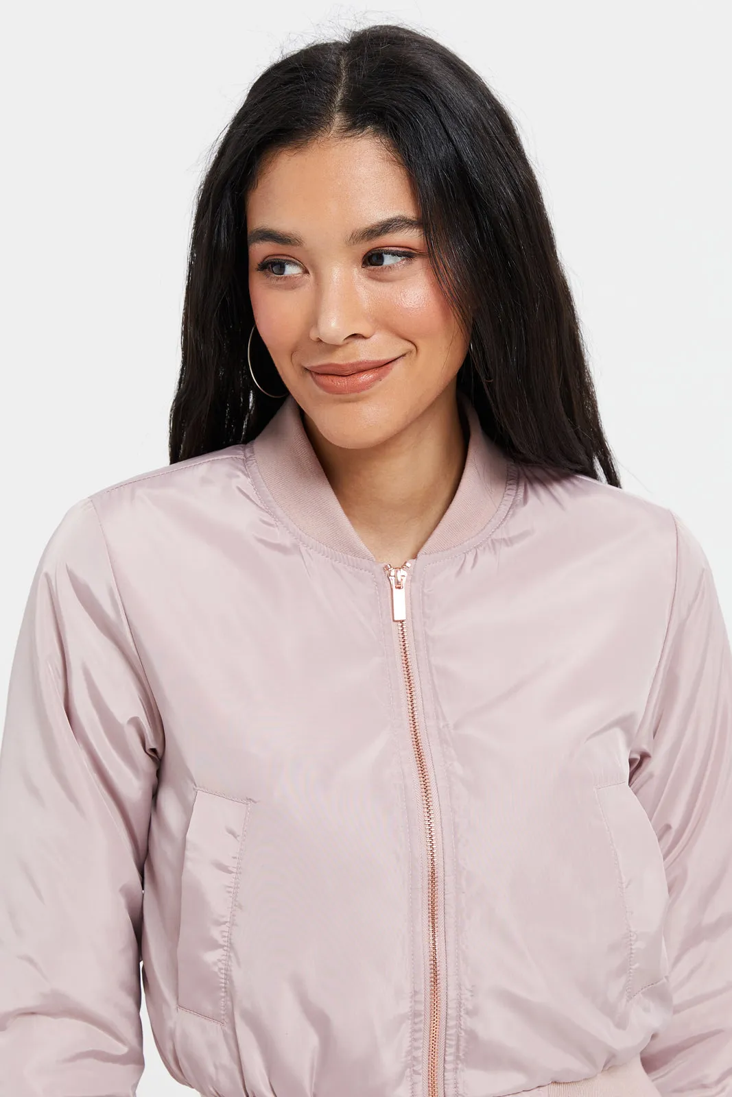 Women Pink Bomber Jacket