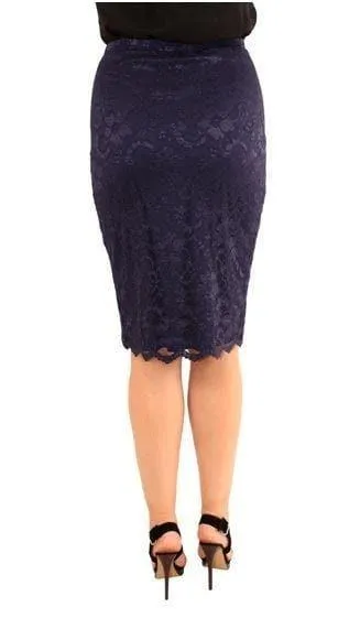 Womens Floral Lace Pencil Skirt  - UK 8