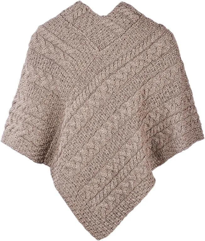 Women's Merino Wool Poncho by Aran Mills