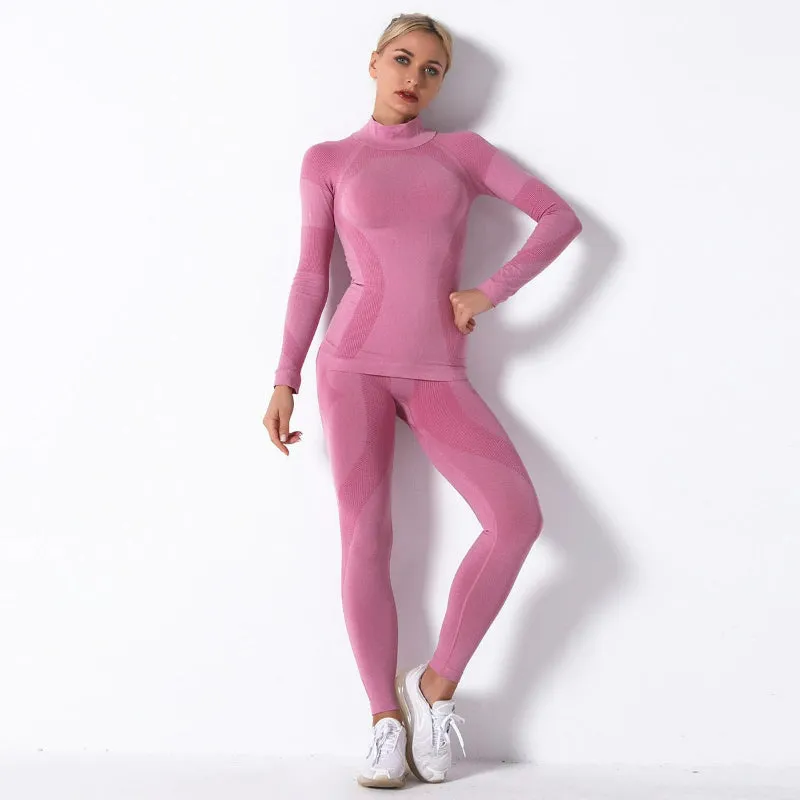 Women's Multicolor Thermal Skiing Underwear Set