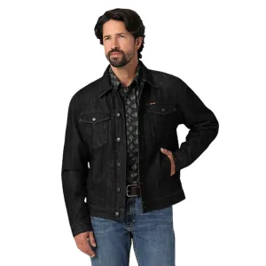 Wrangler Men's Sherpa Lined Denim Black Obelisk Jacket