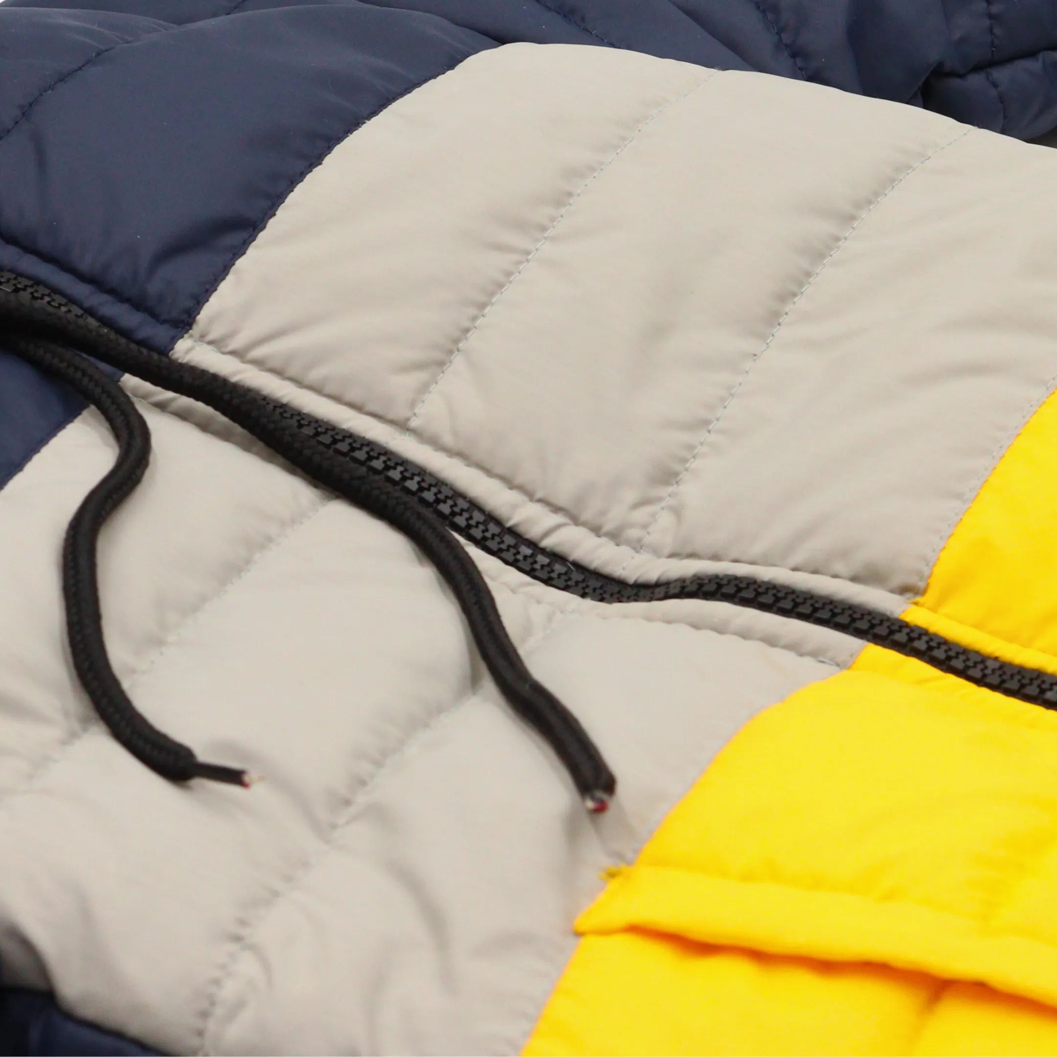 Yellow Contrast Puffer Hooded Jacket